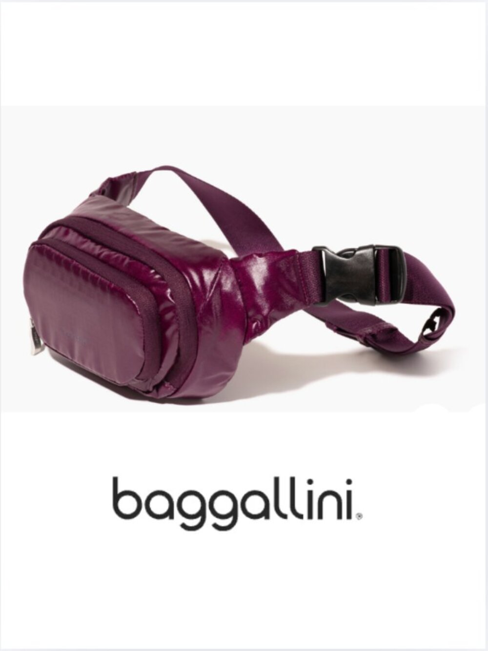 Baggallini On the Go Belt Bag Waist Pack, Mulberry Wine, NWT